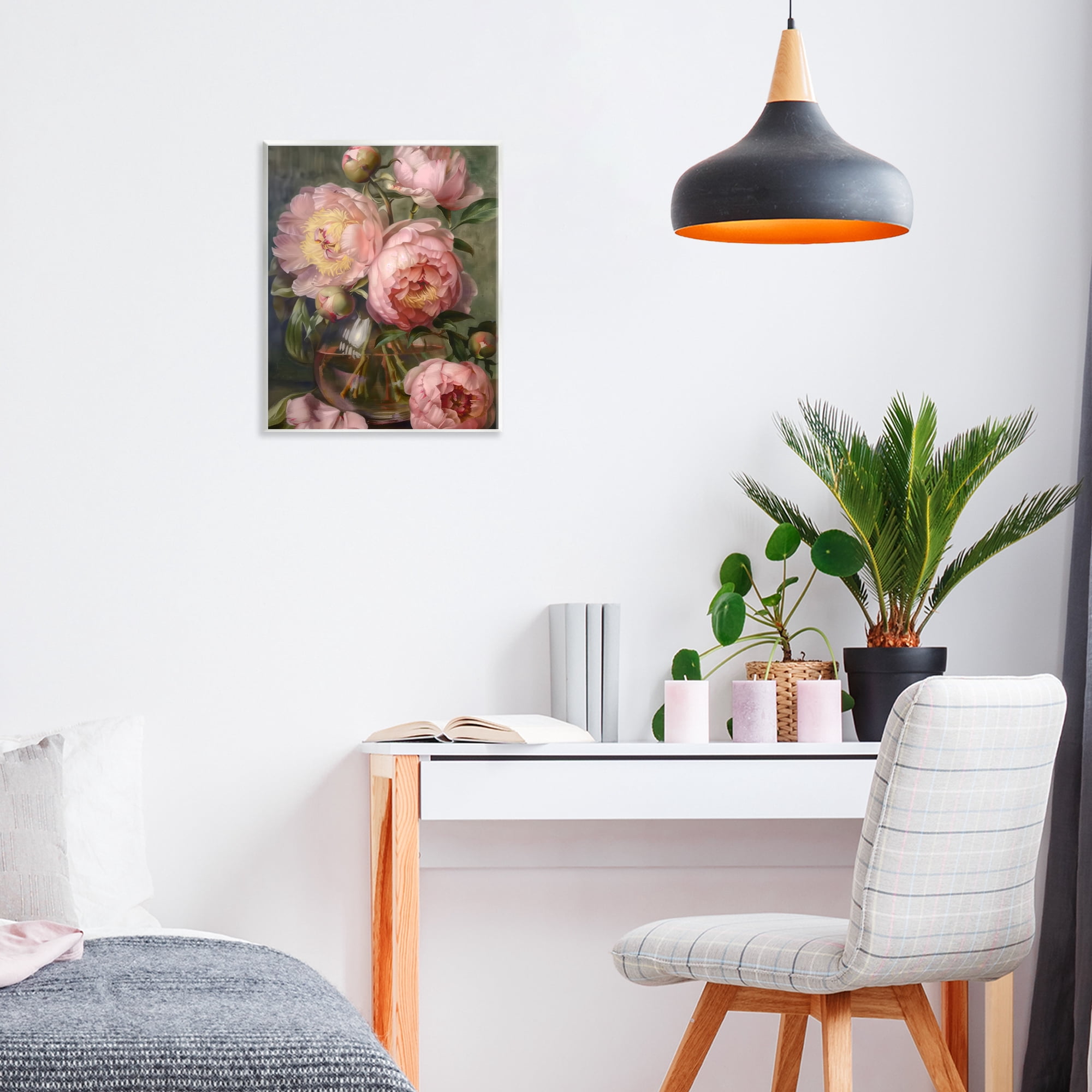 Stupell Industries Pink Peonies in Glass Vase Wall Plaque Art, design by LSR Design Studio