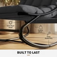 thumbnail image 3 of ELPOSUN Outdoor Papasan Rocking Chair, Cushioned Lounge Chair with Ottoman and Sturdy Metal Frame, Patio Egg Rocker for Balcony Backyard Porch Bedroom, Gray, 3 of 8