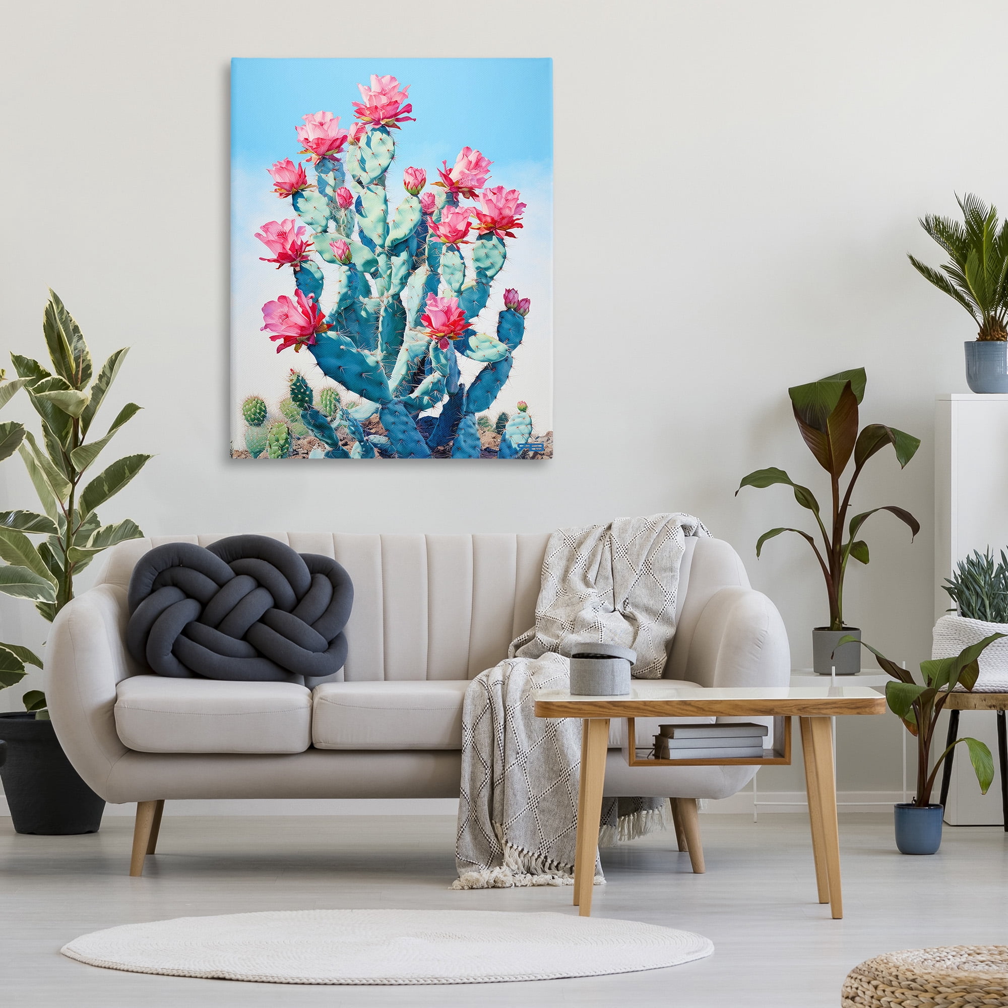 Stupell Industries Southwestern Cactus Flowers Botanical & Floral Painting Gallery Wrapped Canvas Art Print Wall Art, 36 x 48