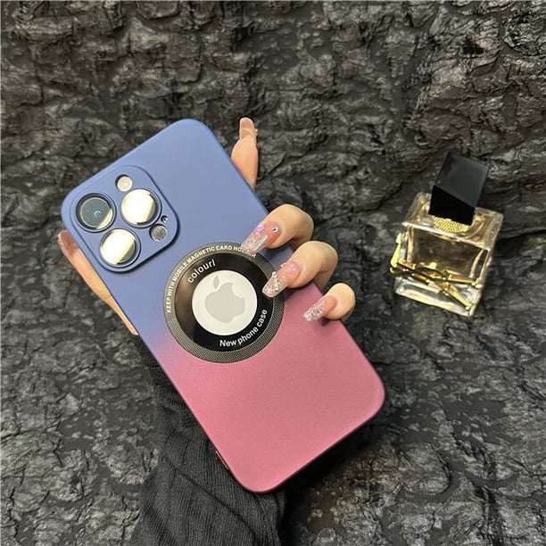 Funda de teléfono cuadrada magnética para iPhone 14 Pro Max, cubierta protectora de lente, Magsafe de lujo, PC, hueca, 11, 12, 13, 14 Plus Fivean unisex