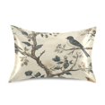 thumbnail image 7 of Yayeee Pillowcase Standard Size Set of 2 Satin Wrinkle Resistant Pillow Case, Beige Birds, 7 of 7