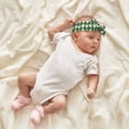 thumbnail image 5 of Yiaed Light Green Squares Print Newborn Baby Hat Infant Baby Beanie Top Knot Stretchy Hats, 5 of 5