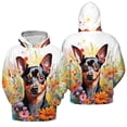 thumbnail image 3 of Welcome Spring Summer Miniature Pinscher Portrait Flower Blue Sky All Over Print 3D Hoodie Unisex Merch Hoodies Mini Pin Dog Lover - 12001, 3 of 6