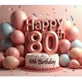 thumbnail image 4 of Golden Stars Happy 80th Birthday Celebration Banner for Party Backdrop and Decorations Ideal for Photography Background Birthday Party Supplies, 4 of 7