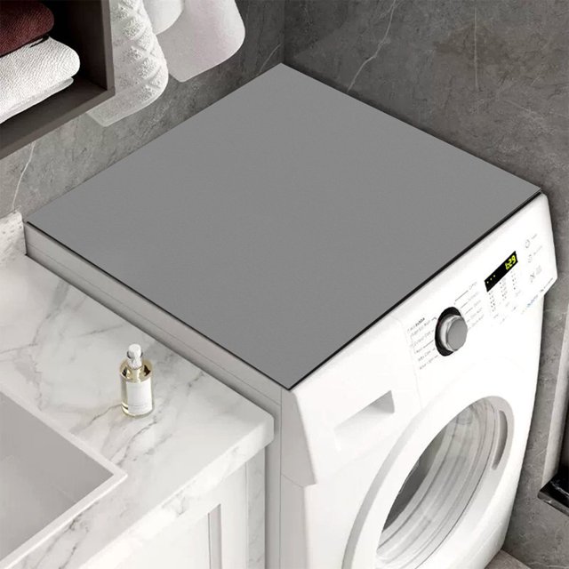 HLONKMulti-Purpose PVC Rubber Beige Refrigerator Washer and Dryer with Absorbent Quick Dry Drainage Features for Home Appliance Protection and Organization 23.62x23.62 inches Gray