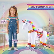 WondeRides Ride on Rainbow Unicorn Toys for Girls Ride on Horse Riding Pony Toy for Toddlers for 3-5 Years Old ( Size 3, 30.1 inch Height) Plush Walking Horse Animal Rocking Mechanical with Wheels.
