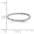 thumbnail image 4 of Diamond2Deal Sterling Silver Stackable Expressions Rhodium Rice Bead Ring, 4 of 6