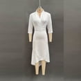 thumbnail image 4 of Bxsruta Womens Dress Midi Length V Neck 3/4 Sleeve High Low Cocktail Dresses, 4 of 7