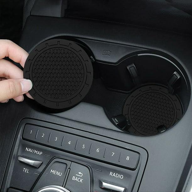 Pack de 2 posavasos de nido de abeja para coche - Accesorios de goma antideslizantes e impermeables para coche, con aislamiento térmico para el interior del vehículo, ajuste universal (2 unidades)