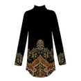 thumbnail image 4 of Difdany Mock Neck Long Sleeve Tops for Women Casual Tunic Sweatshirts Loose Fit Slim 2024 Black 2XL, 4 of 5