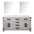 thumbnail image 2 of White Oak 60 in. Wide Double Bath Vanity, Carrara Marble Surface / Soft - Closing Feature, Storage & Mirrors, 2 of 2