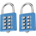 thumbnail image 1 of HUGFEGWE 8 Digit Combination Padlock Push Button Lock for Suitcase Luggage Drawer Door Toolbox,Fixed Gym Cabinet Door Toolbox Padlock Gym Sports School and Employee Lock,Blue 2PCS CJB91-26074, 1 of 8