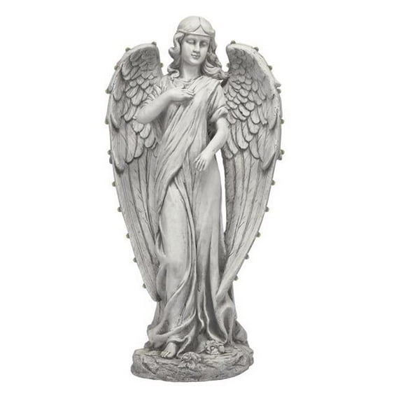 Alpine 8108651 31 in. Fiberglass & MGO Angel Statue, White