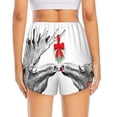 thumbnail image 4 of Uemuo Moose Kissing Under Mistletoe Pattern Women's Athletic Shorts High Waisted Running Shorts with Liner Pockets Gym Elastic Workout Shorts-X-Large, 4 of 9