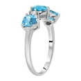 thumbnail image 2 of Galaxy Gold 14K Solid White Gold Ring Triple Heart Design with Natural Diamonds and Natural Blue Topaz 1.95 CTW (10.5), 2 of 2