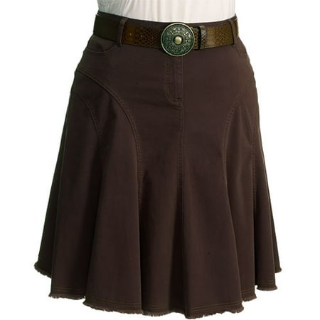 Faded Glory - Women's Plus Flared Skirt with Belt