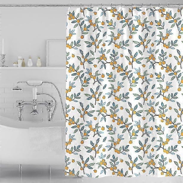 2026 1pc Shower Curtain Cute Oranges Pattern Bath Curtain Anti Mildew Waterproof Polyester Bathroom Curtain 180x180cm