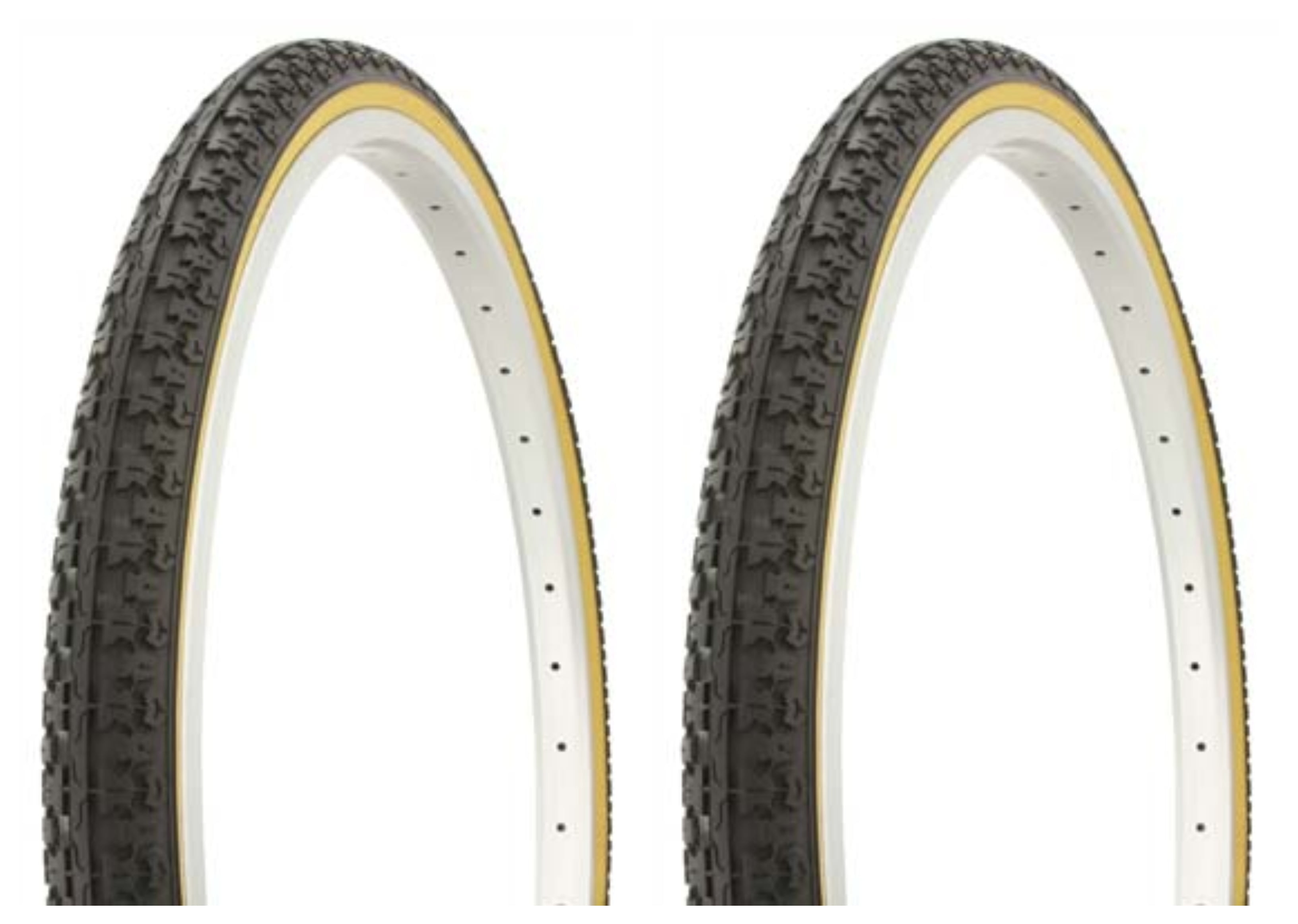Tire set. 2 Tires. Two Tires Duro 26" x 1.50" Black/Gum Side Wall beach
