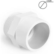 1 Inch PVC Male Adapter – SCH 40 Pipe Fitting with Slip Socket x 1 MNPT Male Thread, White PVC Connector for Plumbing and Water Line Systems