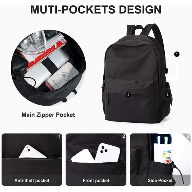 Black Walmart School Backpack, Water Resistant, 14 Inch Laptop Bag,  Lightweight for College, Work, Travel - Walmart.com