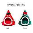 thumbnail image 3 of Casa para mascotas con diseño de gorrito navideño, suave y cálida, ideal para perros y gatos, incluye cojín desmontable, color rojo, tamaño grande., 3 of 6
