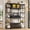 Black, variant on Cikuso Bar Cabinet with LED Light and Charging Station, Liquor Cabinet with Wine Holder and Rocks, Display Shelf Bar Cabinet with Drawer and Storage Cabinet, Black