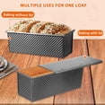 thumbnail image 4 of Non-Stick Pullman Loaf Pan with Lid 13x4 Inch - 2.2lb Carbon Steel Bread Baking Pan with 4 Vent Holes, Heavy Duty Sourdough Loaf Pan with Cover for Homemade Sandwich Bread (Black), 4 of 4