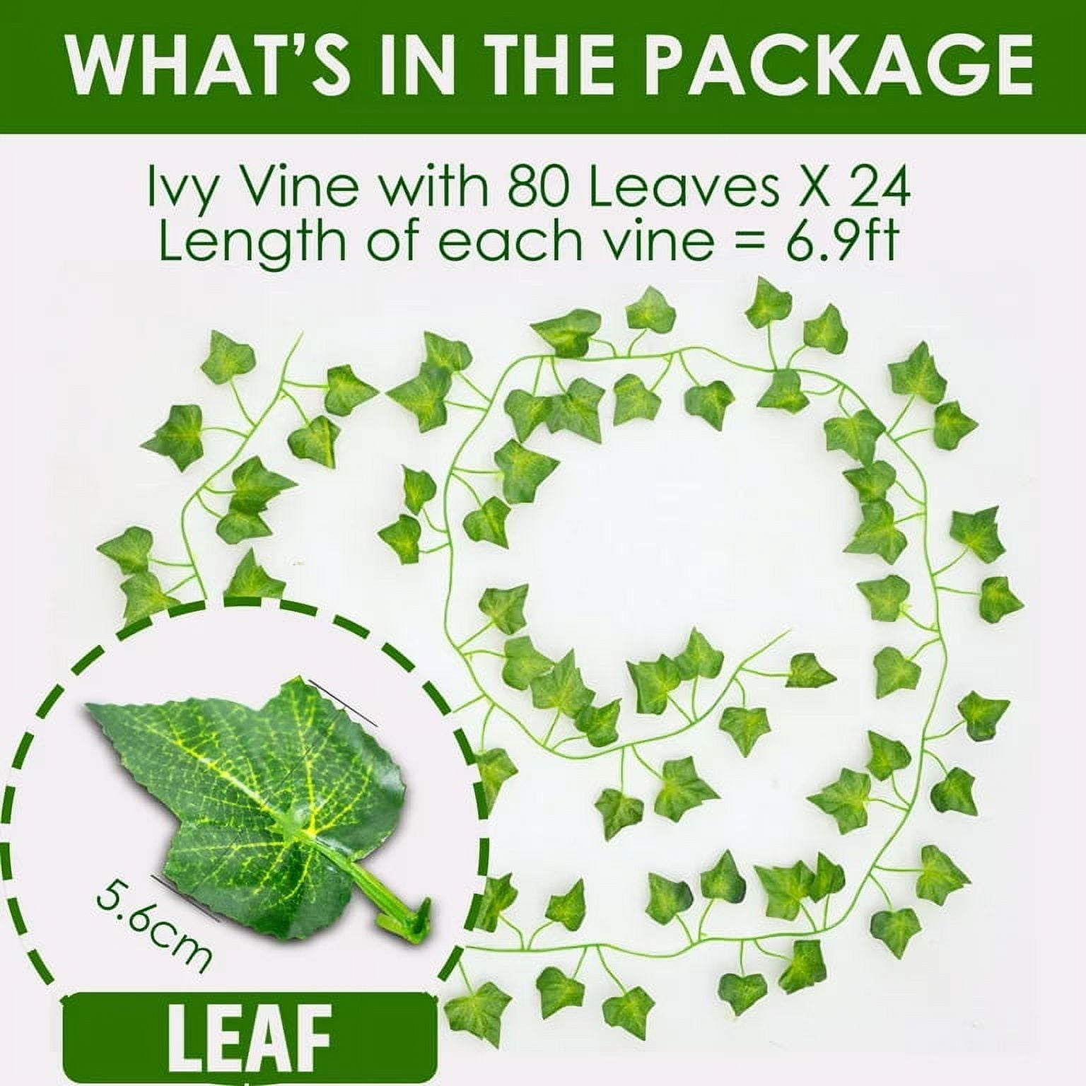 YOLETO 48 Pack Artificial Ivy Garland - 331Ft Fake Ivy Vines  UV Resistant Faux Hanging Plants for Indoor Outdoor Home Decor, Wall Wedding Garden Greenery