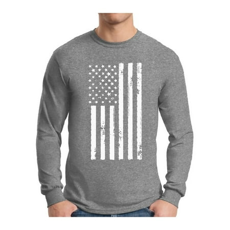 Sleeve Flag Shirt - Awkward Styles Men's USA Flag Patriotic Graphic Long Sleeve T-shirt Tops White Independence Day 4th of July