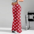 thumbnail image 6 of Women's Fashion Loose Drawstring Waist Polka Dot Printed Casual Sports Flared Pants, Elastic Joggers Sweatpants, Stylish Yoga Pants for Women,Red,L, 6 of 8