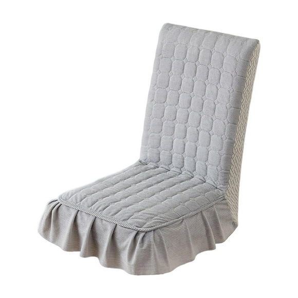 Silver 35.43 X 17.72 Inches 90X45Cm Thickened Quilted Chair Covers Full Coverage Stool Cover Set For Dining Office Chairs Washable Polyester Material Silver