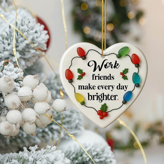 Heart-Shaped Acrylic Decorations for Parties - 8" Matte Hanging Hearts with Golden Rope, Reusable Gift Tags & Warm Words for Celebrations