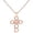 260130-YA5005-Rose G, variant on GOD Is Good Cross Necklace for Women, Rose Gold & Platinum Plated CZ Faith Pendant, Micro Pave Cubic Zirconia Inspirational Christian Jewelry with Adjustable Stainless Steel Chain 45+5cm
