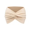 thumbnail image 3 of Ljudmp Women's Men's Extra Wide Headbands Soft Turban Twist Headband Stretchy Non Slip Workout Yoga Hair Band Beige, 3 of 5