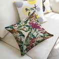 thumbnail image 5 of white bird flower Linen toss pillowcase decoration pillowcase gifting preferred 24x24 inch cushion cover 2 sets sofa pillowcase sofa bedroom living room car, 5 of 8