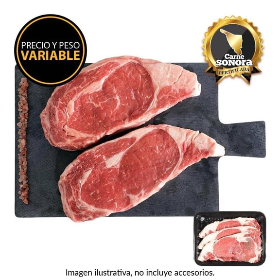 Rib eye sonora por kg peso aprox por charola 600 a 700 g