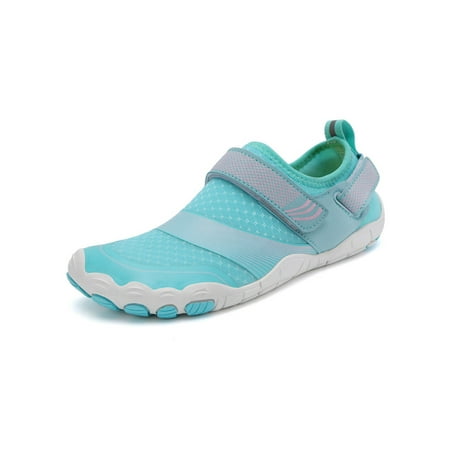 

Difumos Women Men Beach Shoe Slip On Aqua Socks Quick Dry Water Shoes Workout Casual Flats Anti-Slip Surfing Barefoot Lake Blue 5