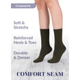 thumbnail image 5 of HUGH UGOLI Women's Cotton Crew Socks | Plain Color, Regular Fit, Soft Casual Socks for Trouser, 4 Pairs, Dark Army Green, Shoe Size: 6-9, 5 of 5
