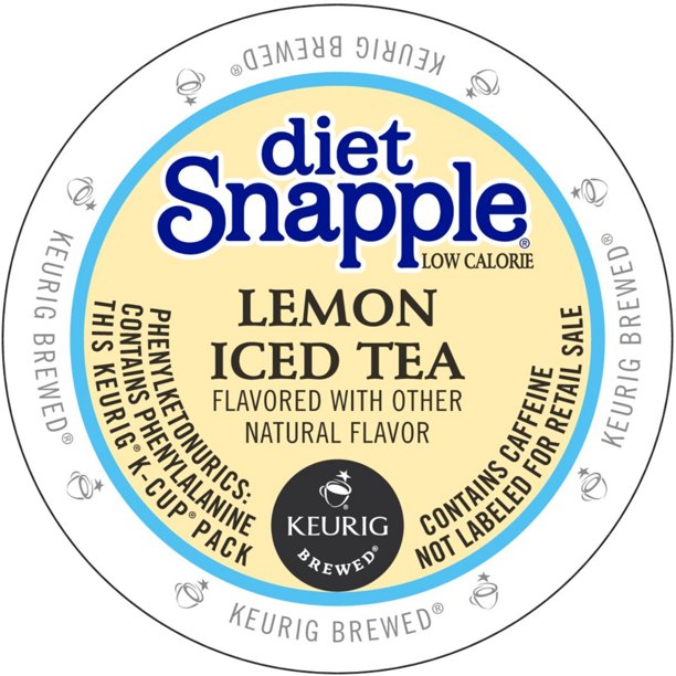 Snapple Diet Lemon Iced Tea, KCup Portion Pack for Keurig Brewers (22 Count) (1x16oz) Walmart