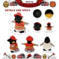 thumbnail image 3 of DolliBu Wild Penguin Firefighter Stuffed Animal - Penguin Fireman Toy with Red Fireman Costume Outfit and Fireman Hat, Cute Ocean Life Stuffed Animal Fire Fighter Doll Plush Toy for Kids - 7 Inch, 3 of 7