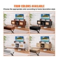 thumbnail image 6 of Rattan TV Stand 55 inch, Boho TV Console Cabinet, Mid Century Modern TV Stand with Adjustable Shelves, White, 6 of 7
