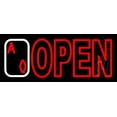 thumbnail image 1 of Open Royal Flush Poker LED Neon Sign 6 x 15 - inches, Black Square Cut Acrylic Backing, with Dimmer - Bright and Premium built indoor LED Neon Sign for wall décor, arcarde, and storefront., 1 of 7