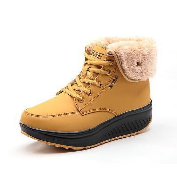 Botas altas de otoño e invierno Zapatos de algodón para mujer Zapatillas con suela