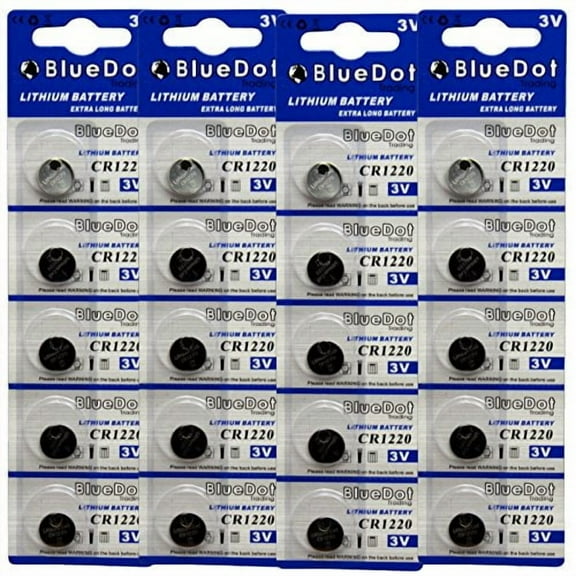 BlueDot Trading CR1220 Lithium Battery, 20 Count