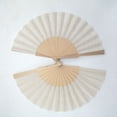 thumbnail image 1 of 2 Pieces Handheld Fan Folding Fabric Hand Folding Fans Craft Fan Decoration Fan Gift Fan with Drawstring Bags, 1 of 5