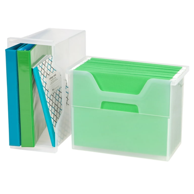 IRIS USA Medium Portable Plastic File Organizer, Document Storage