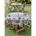 thumbnail image 3 of Outdoor Tablecloth with Umbrella Hole and Zipper, Purple Blue Christmas Snowman Round Table Cloth 60 Inch Waterproof Tablecloth, Winter Xmas Tree Snowflakes Picnic Table Cover for Patio Camping, 3 of 7