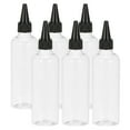 thumbnail image 1 of Uxcell 6 Pcs 3.4oz(100ml) Botella Plástica Dispensadora con Tapa de Giro Negra, Transparente, 1 of 7