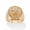 Yellow Gold-plated Sterling Silver, variant on Men's Round Diamond Accent 18k Gold-plated Sterling Silver Lion Head Ring
