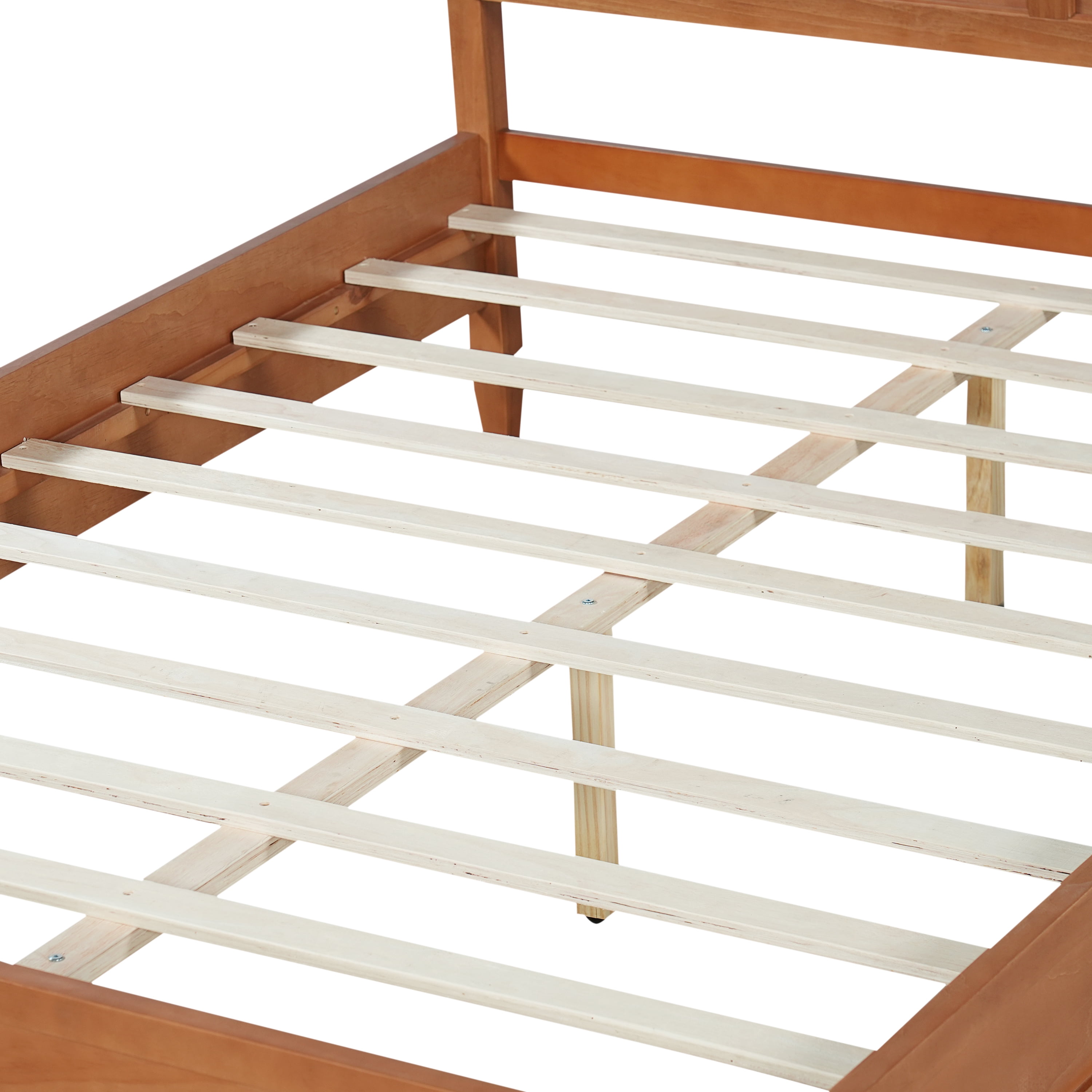 Queen Size Classic Wood Platform Bed Frame, No Box Spring Needed, Easy Assembly